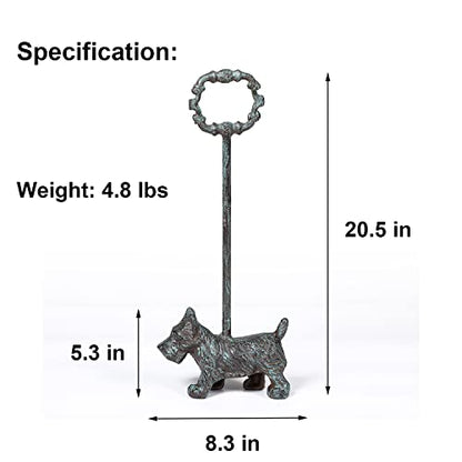 Cast Iron Door Stopper with Handle, 4.88 Lbs Heavy Duty Metal Dog Door Stop, Distressed Blue… - size: Distressed Blue - Scotty Dog