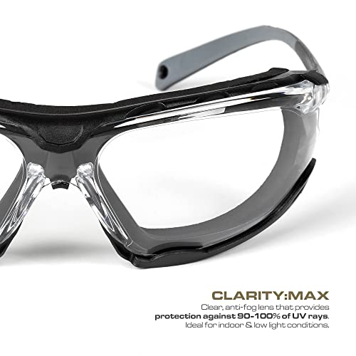 Glove Station Optic Max - Anti-fog Protective Eyewear for Men - Safety Glasses with 3 Lens Options - Clear, Amber or Gray - color: Clear