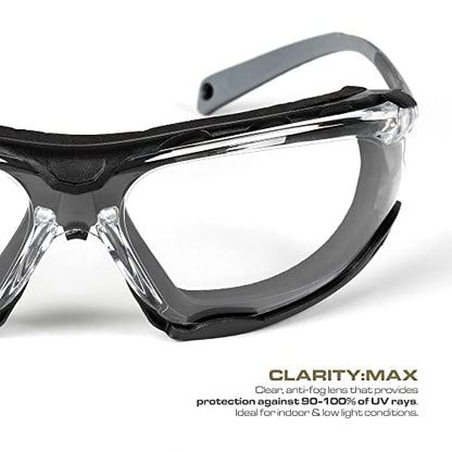 Glove Station Optic Max - Anti-fog Protective Eyewear for Men - Safety Glasses with 3 Lens Options - Clear, Amber or Gray - color: Clear
