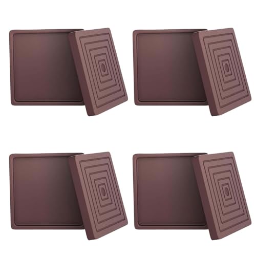 3.5x3.5 Square Rubber Furniture Caster Cups,8 Pack Anti-Sliding Furniture Pads Bed Stopper Floor Protectors with Grip,Protect Any Flooring Brown - size: 3.5in Brown 8Pcs