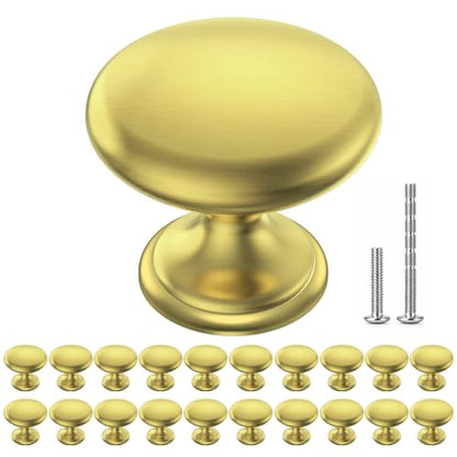 POZEAN Cabinet Knobs Brushed Nickel 30 Pack Cabinet Handles Drawer Knobs Solid Knobs Gold with Screws for Dresser Drawer Cabinet Cupboard - Modern Kitchen, Bedroom and Bathroom Hardware,Gold - color: Gold, size: 30 Pack