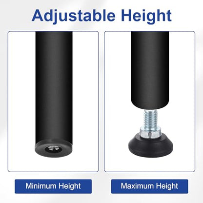 uxcell 1/2"-13 Thread Furniture Feet Levelers, 4Pcs 50mm l Adjustable Furniture Feet Screw in Threaded Leveling Leg Screw on Chair Foot Glides Leveling for Table Chair Cabinet Black - size: 1/2"-13 50mm