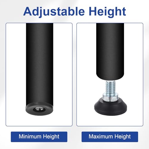 uxcell 3/8"-16 Thread Furniture Feet Levelers, 4Pcs 93mm l Adjustable Furniture Feet Screw in Threaded Leveling Leg Screw on Chair Foot Glides Leveling for Table Chair Cabinet Black - size: 3/8"-16 93mm