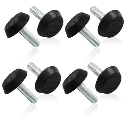 8 Pcs M6 x 20mm Black Round Furniture Lvelers, Levelling Feet for Chairs, Tables, Desks & More - size: M6 X 20mm