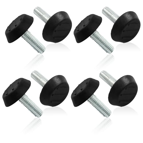 8 Pcs M6 x 20mm Black Round Furniture Lvelers, Levelling Feet for Chairs, Tables, Desks & More - size: M6 X 20mm
