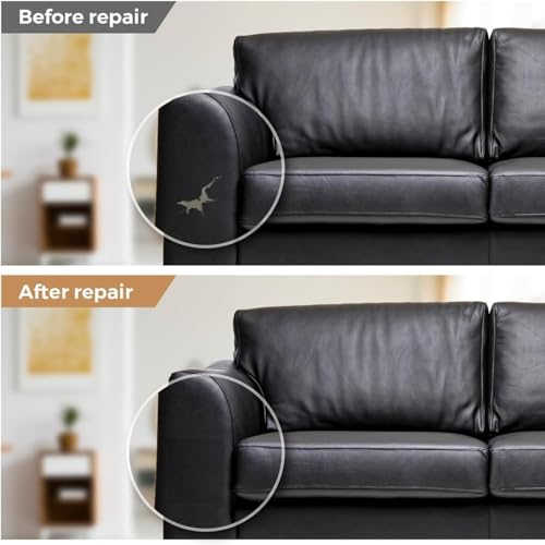 Leather Repair Patch 24x54 Inch, Self Adhesive Leather Repair Tape, Large Vinyl Repair Kit for Sofa Couch Furniture Car Seats, Strong Adhesion Waterproof Scratch Resistant Easy Cut (Black) - color: Black