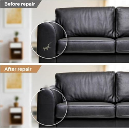 Leather Repair Patch 24x54 Inch, Self Adhesive Leather Repair Tape, Large Vinyl Repair Kit for Sofa Couch Furniture Car Seats, Strong Adhesion Waterproof Scratch Resistant Easy Cut (Black) - color: Black