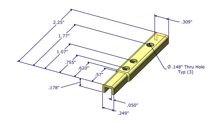 WRS 2-1/4" Stamped Steel Pivot Bar - 4 Pack - color: 2-1/4" Pivot Bar - Bronze (4 Pack)