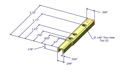 WRS 2-1/4" Stamped Steel Pivot Bar - 4 Pack - color: 2-1/4" Pivot Bar - Bronze (4 Pack)