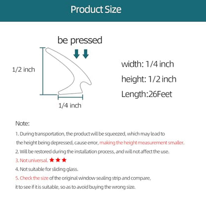RV Window Seal, Windshield Weather Stripping for Automotive, Boat, Truck and Van, 26Feet (8 Meter)