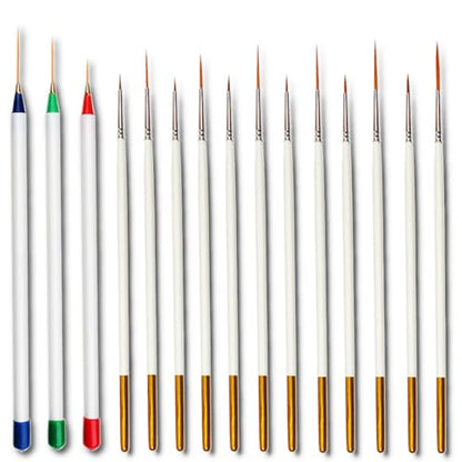 15 Pcs Detail Fine Paint Brushes Micro Mini Tiny Artist Paintbrush Set | Ultra Fine Point Tip | for Miniature Acrylic Script Liner Oil Watercolor Nail Art Painting
