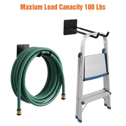 14 Inches Extra Large Garage Hooks, 4 Pack Heavy Duty Tool Organizer Wall Mount Hangers, Long Utility Storage Hooks for Car Tires, Chairs, Ladders, Ropes, Garden Tools, Power Tools