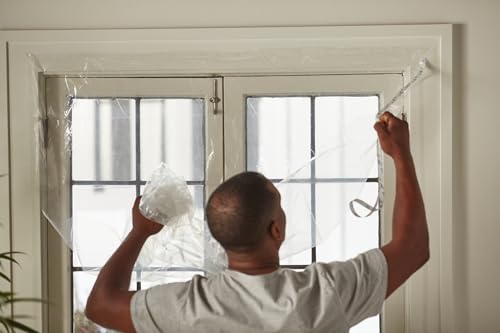 Duck Brand Winter Window Insulation Kit – Window Seal Rolled Shrink Film Covers Up to 15 3’ x 5’ Windows – Window Tape Included – Easy Indoor Installation - Clear - 15-Pack (288069) - size: 15 Windows
