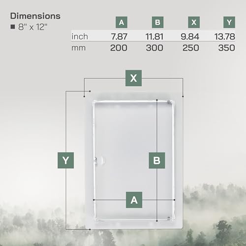 Vent Systems Access Panel for Drywall 8 x 12 Inch - Wall Hole Cover Plate - Metal Access Door with Handle - Plumbing Access Panel for Drywall - Service Shaft Crawl Space Door - Wall Access Panel - size: 8'' X 12''