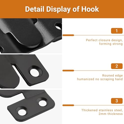 16Pcs Stainless Steel Interlock Hanging Buckle,Flush Concealed Mount Brackets Stainless Steel Z Clip Bracket Interlock Hanging Buckle Mountain Buckle for Picture Display Art Gallery - color: Black, size: Small Without Screws