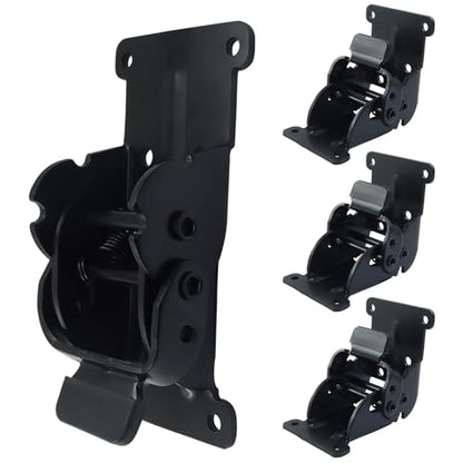 4 Pcs 180 Degree Self-Locking Brackets, Folding Hinges Adjustable Support, Non-Slip Pads Leg Fittings for Table, Bed and Desk Legs
