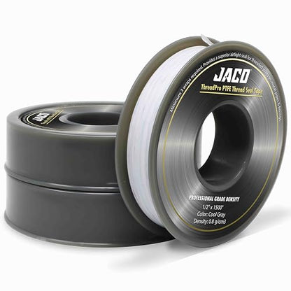 JACO ThreadPro High-Density Thread Seal Tape - 1/2" x 125 ft. (Mega Roll) | Professional PTFE Pipe Sealant | Plumbers Tape (3-Pack) - size: 1/2" x 125 ft (3-Pack)