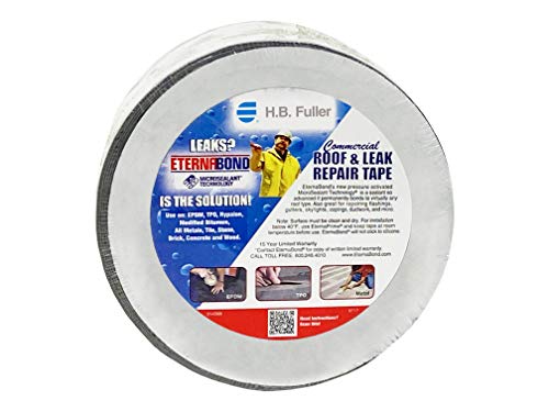 EternaBond RoofSeal Gray 4" x50' MicroSealant UV Stable RV Roof Seal Repair Tape | 35 mil Total Thickness - EB-RG040-50R - One-Step Durable, Waterproof and Airtight Sealant - color: Gray, size: 4" x 50'