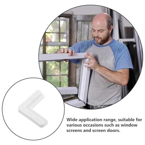 10PCS Plastic Corner Bracket,L Bracket Joint Window Screen Frame Corners for Braces Screen Door Fixed Angle Window Tool