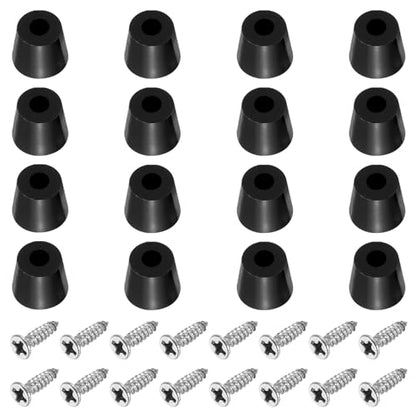 Cutting Board Feet, 16 Pack Round Rubber Feet Bumpers Non Slip Bumper Pads with Stainless Steel Screws for Furniture Chairs Desks Electronics (0.16" Wx0.55 H) - size: 0.16"Wx0.55"H