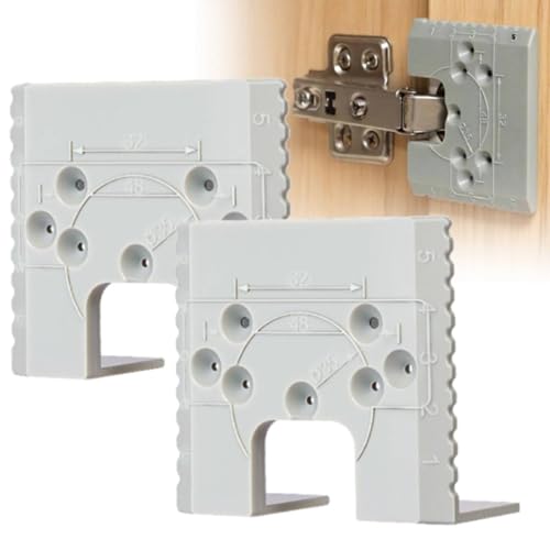 Magnetic Cabinet Door Hinge Spacer with Scale, Magnetic Hinge Installations Aid Kit, Doors Latch Installation Jig, Carpenter Latch Installations, Gaps Alignment Tools for Cabinet Door Installation - color: 2pcs