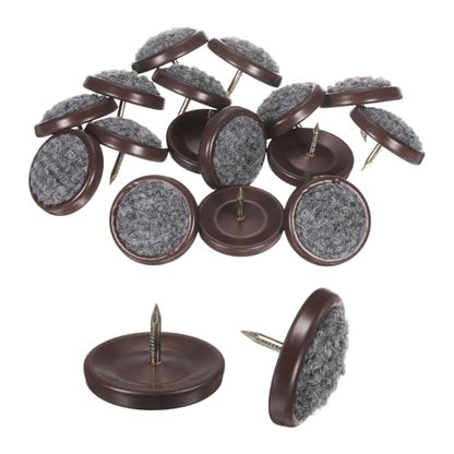 uxcell 16 Pcs Furniture Glides Sliders, 1.3" Plastic Round Chair Sliders Glides, Furniture Movers Pads for Chair Leg Floor Protectors, Brown - size: 33mm