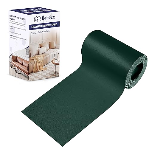 Besezx Leather Repair Patch Tape Kit, Self Adhesive Leather Repair for Furniture, Couch, Sofa, Car Seats,Office Chair,Vinyl Repair Kit.3.1inx60in - color: Green, size: 3.1 in X 60 in