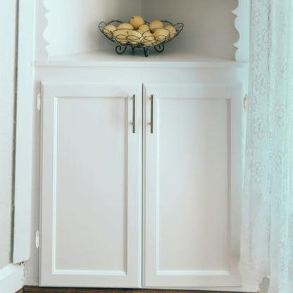 4 Pack (2 Pairs) White Cabinet Hinges for Kitchen Doors, Self-Closing, 1/2 Inch Overlay (Variable), Semi-Concealed Face Frame, Surface Mount Cabinet Hardware - color: White