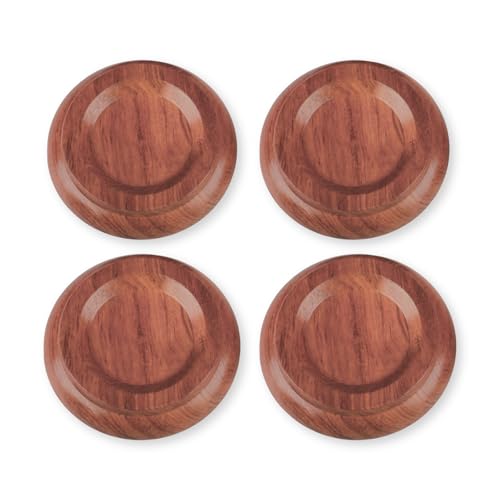 Upright Piano Caster Cups,Premium Quality Hardwood Rosewood Piano Caster Pads Furniture Leg Pad Set of 4, with Non-Slip Moisture-Proof& Anti-Noise Felt Pads for Hardwood Floor Protectors (Rosewood) - color: Rosewood