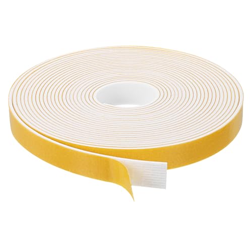 uxcell 1 Roll Foam Weather Stripping, 1/2" Wide X 1/16" Thick X 16.4 Ft Door Seal Strip Adhesive Foam Tape White Insulation Strip for Door Window - size: 1/2"x 1/16"x 16.4 Ft