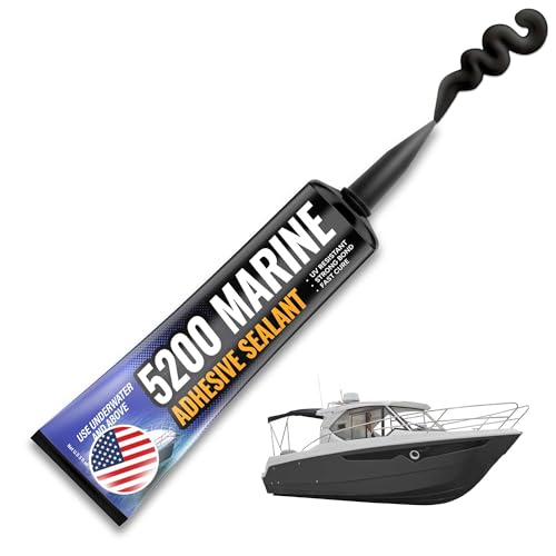 [Black] 5200 Marine Sealant - Fast Cure, High Bond Strength, UV Resistant Underwater 5200 Fast Cure, Marine Adhesive Sealant for Boats, Hulls, Decks, & RVs Marine Caulk Black 3oz