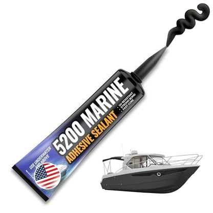 [Black] 5200 Marine Sealant - Fast Cure, High Bond Strength, UV Resistant Underwater 5200 Fast Cure, Marine Adhesive Sealant for Boats, Hulls, Decks, & RVs Marine Caulk Black 3oz