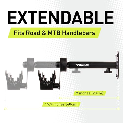 Vibrelli Bike Wall Mount - Horizontal Storage Rack for Hanging Bicycles in Garage - Adjustable Bike Hanger, Holder - Wall Bike Rack Hooks for Bicycle - size: 1 PACK