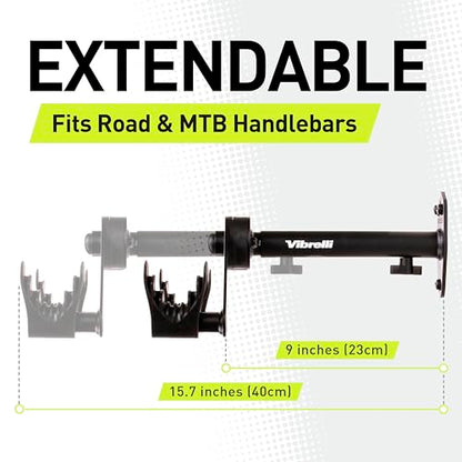 Vibrelli Bike Wall Mount - Horizontal Storage Rack for Hanging Bicycles in Garage - Adjustable Bike Hanger, Holder - Wall Bike Rack Hooks for Bicycle - size: 1 PACK