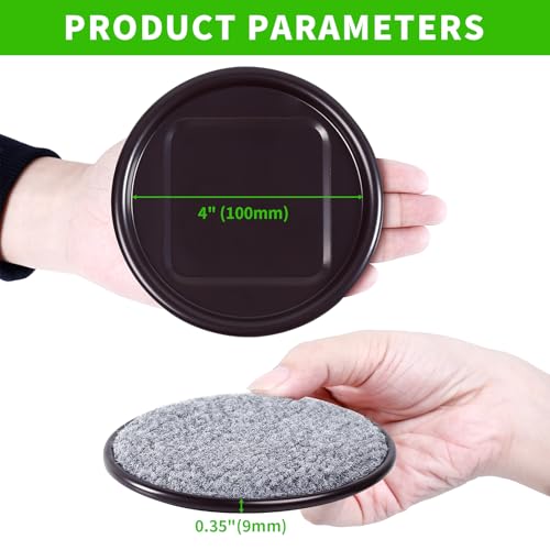 4" Round Carpet Bottom Furniture Caster Cups, Reusable Furniture Sliders for Hardwood Floors, Felt Furniture Pads Coasters to Protect Tile or Laminate Floors from Scratches, Brown/Gray (12 Pack) - size: 4 Inch, 12 Pack