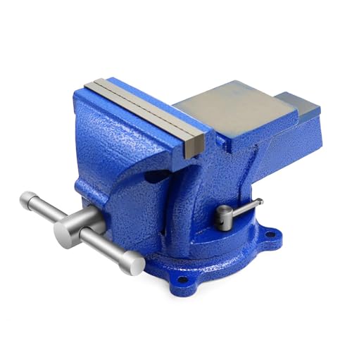 Nakkaa 5" Bench Vise Ductile Cast Iron Bench Vise with 360° Flexible Swivel Locking Base Heavy Duty Home Work 5 Inch Bench Vice 16.4IB/7.4KG