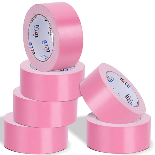 6 Pack Pink Duct Tape Bulk Heavy Duty,1.88 Inches x 30 Yards,Strong Industrial Strength,Flexible,No Residue,Waterproof and Tear by Hand,Multi-Use for Indoor & Outdoor Repairs - color: Pink, size: 30 Yard x 1.88 Inch-6 Rolls