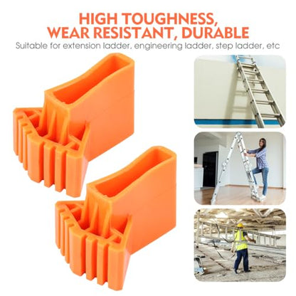 Cabilock Ladder Foot Cushion 4 Pack 3.54X2.55 Inch Non Slip Rubber Feet Mats for Folding and Stair Ladders Ladder Stabilizer Replacement Accessories - color: 3.orange