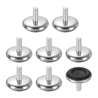 uxcell 8Pcs M8 Thread Furniture Feet Levelers, 48x20mm Adjustable Leveling Table Feet, Screw on Furniture Glide Leveling for Chair Stool Legs, Black - size: M8 x 48 x 20mm