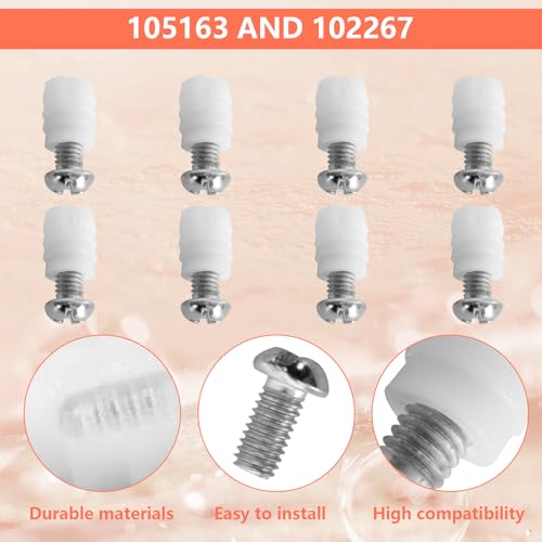 102267 105163 Plastic Sleeve and Screw Compatible with IKEA Furniture Hardware Part # 105163#102267 (Pack of 8)