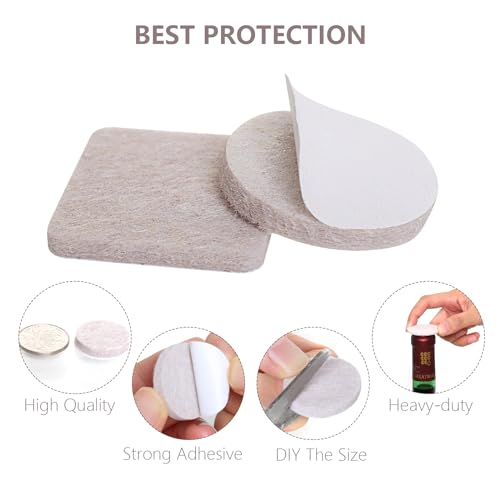 Yelanon Felt Furniture Pads -48 Pcs 1.5" Premium Felt Pads for Chair Legs Furniture, Floor Protectors for Hardwood Floors, Beige - size: 48 pcs Square Beige