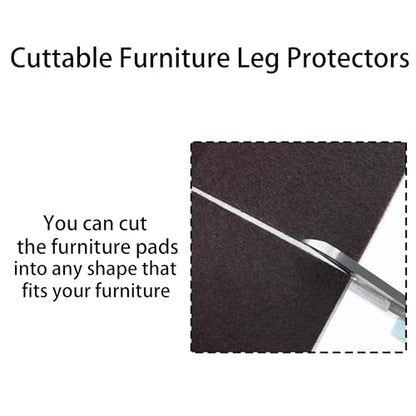 3inch Square Felt Furniture Pads, 16Pcs Self Adhesive Cuttable Felt Furniture Leg Pads Floor Protectors Furniture Sliders for Hardwoods Floors, Brown - size: 3x3inch