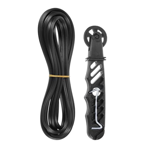 uxcell Screen Repair Kit, 0.2"x16.4ft Black TPE Window Screen Retainer Spline with Roller & Removal Hook for Door Window Screen Replacement and Installation - color: Black, size: 0.2" x 16.4ft