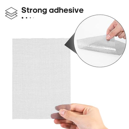 Secopad 5" x 7" Grey/Black Screen Repair Kit, 6 PCS Window Screen Patch Repair Tape for Mesh Window Door, Strong Adhesive Fiberglass Mesh Patch Tape - color: Gray