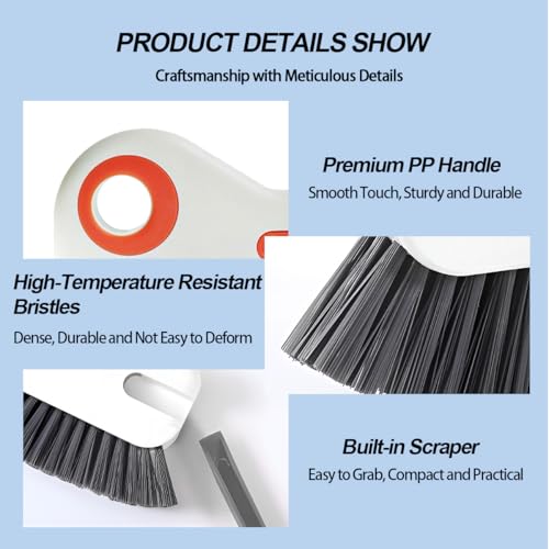 2 in 1 Car Groove Cleaning Brush, Multifunction Vehicle Crevice Cleaner with Hidden Scraper, Automotive Window Seal Sill Sliding Door Track Cleaning Brush, Universal Fit (Orange White) - color: Orange White