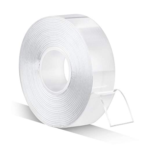 CLAVICHORD Double Sided Tape Heavy Duty, Clear Acrylic Mounting Tape, Strong Adhesive, Removable, No Residue, Transparent Nano Tape for Wall Decor, Poster, Picture Hanging, DIY Crafts (3/4’’x10FT) - size: 0.75”