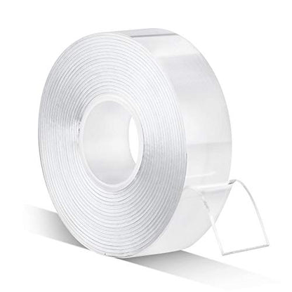 CLAVICHORD Double Sided Tape Heavy Duty, Clear Acrylic Mounting Tape, Strong Adhesive, Removable, No Residue, Transparent Nano Tape for Wall Decor, Poster, Picture Hanging, DIY Crafts (3/4’’x10FT) - size: 0.75”