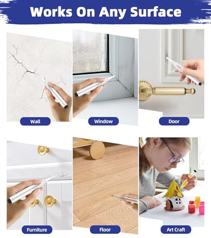 Fillable Touch Up Paint Pen Brush, 3 Pcs Paint Pen for Wall Touch Up, Refillable Paint Pens for Walls, Wood Floors, Cabinets, Windows, Doors (6 Pcs Pack of 1) - size: 6 Pcs(pack of 1)