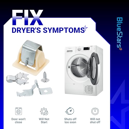 [6 PAIRS] BlueStars 279570 Dryer Door Latch Strike Kit PS334230 AP3094183 14205029 236877 420198 423232 EED4300TQ0 LTE5243DQ6 - Complete Repair Pack Fits GE Whirlpool Kenmore Roper KitchenAid Dryers - style: Pack of 2