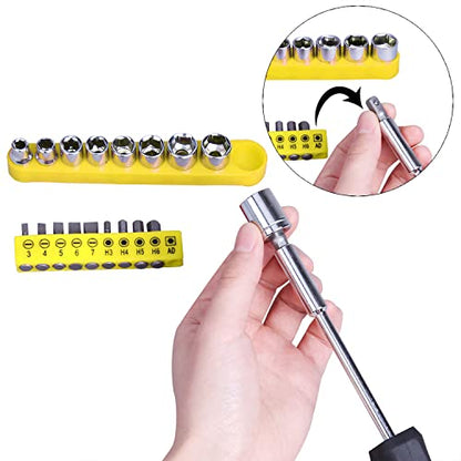 CARTMAN 148 Piece Tool Set General Hand Tool Kit with Plastic Toolbox Storage Case, Automotive Set Yellow - color: Yellow
